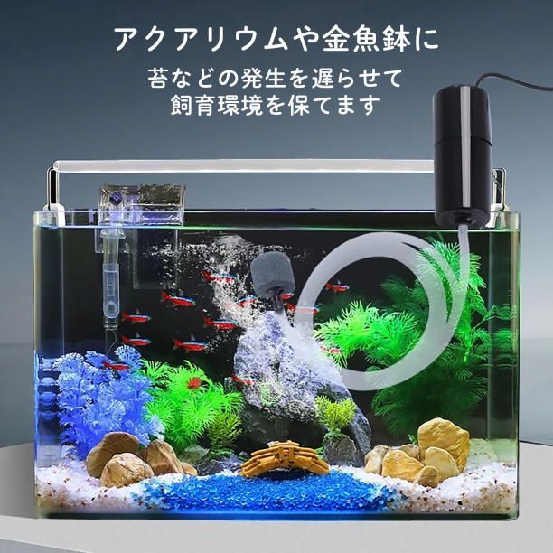 エアーポンプ エアレーション USB 小型 水槽 アクアリウム 釣り