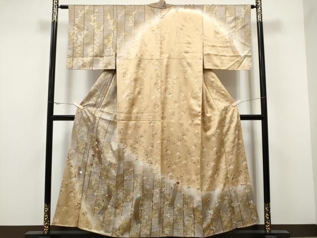 平和屋着物○上質な小紋 こぼれ松葉 正絹 逸品 未使用 CAAX4413ut