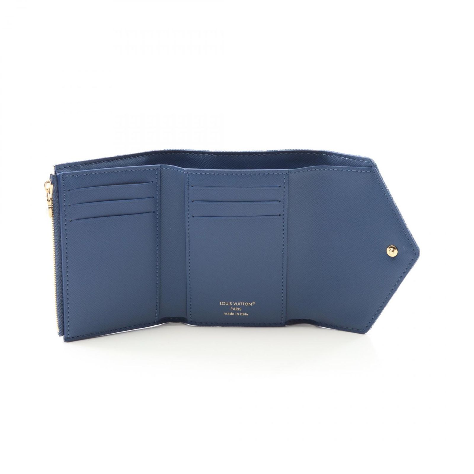 ☪ LOUIS VUITTON ルイ ヴィトン ポルトフォイユ ヴィクトリーヌ モノグラムデニム 三つ折り財布
