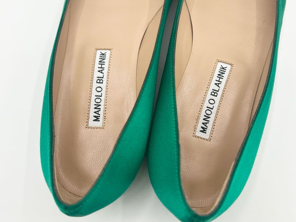 マノロブラニク　ハンギシフラットシューズ　37.5 MANOLO BLAHNIK マノロブラニク ハンギシ フラットシューズ