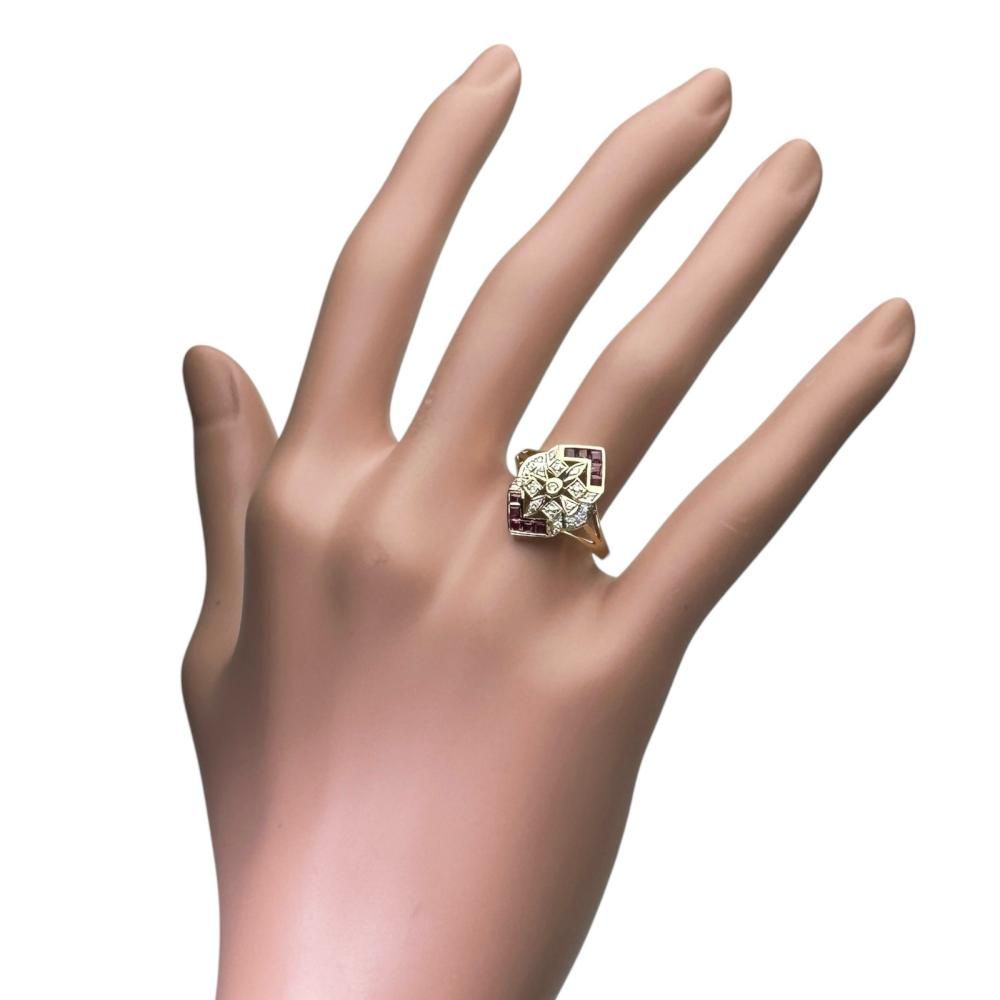 計0.44CT✨k18WGルビーダイヤモンドリング　k18バーダイヤリング 1.7ct ルビー ダイヤモンド リング・指輪 K18イエローゴールド