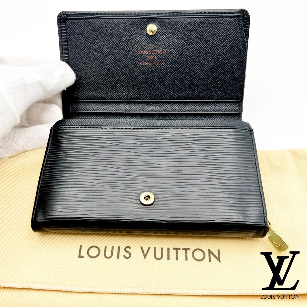 極美品】ルイヴィトン LOUIS VUITTON エピ ポルトフォイユ・トレゾール 折り財布 M63972 L字ファスナー ブラック 送料無料  送料込み - メルカリ