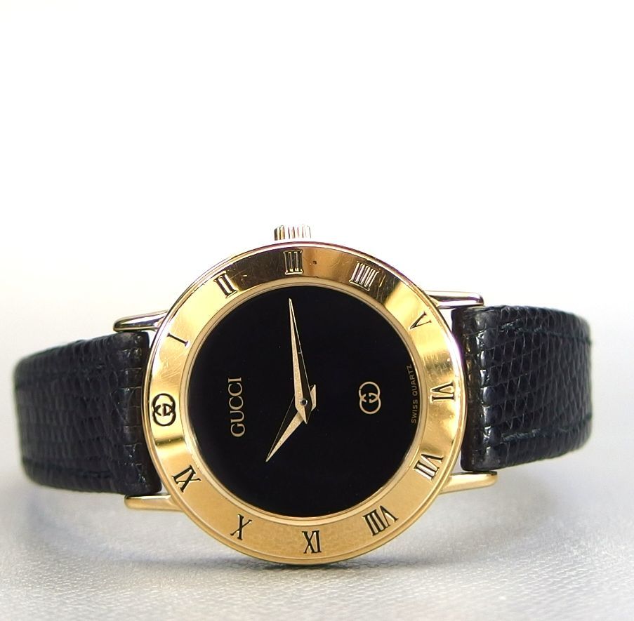 ✨電池新品✨GUCCI 腕時計 レザーベルト ローマ数字 Y2K レディース GUCCI】 グッチ GP/革 QZ 革ベルト ローマ数字 レディース腕時計