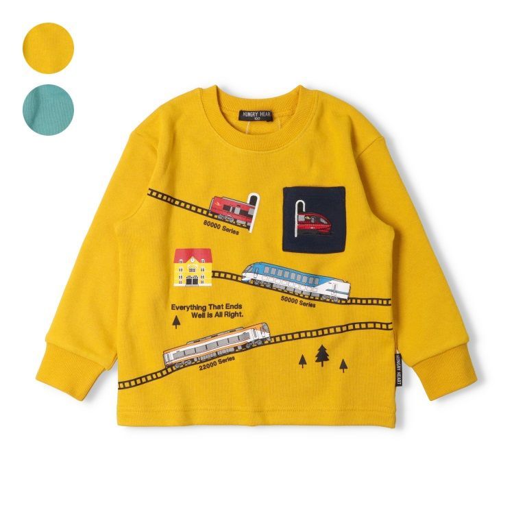 赤字超特価，豊富な hungryheart 近鉄電車刺繍ポケット付き裏毛トレーナー　k54692 トレーナー