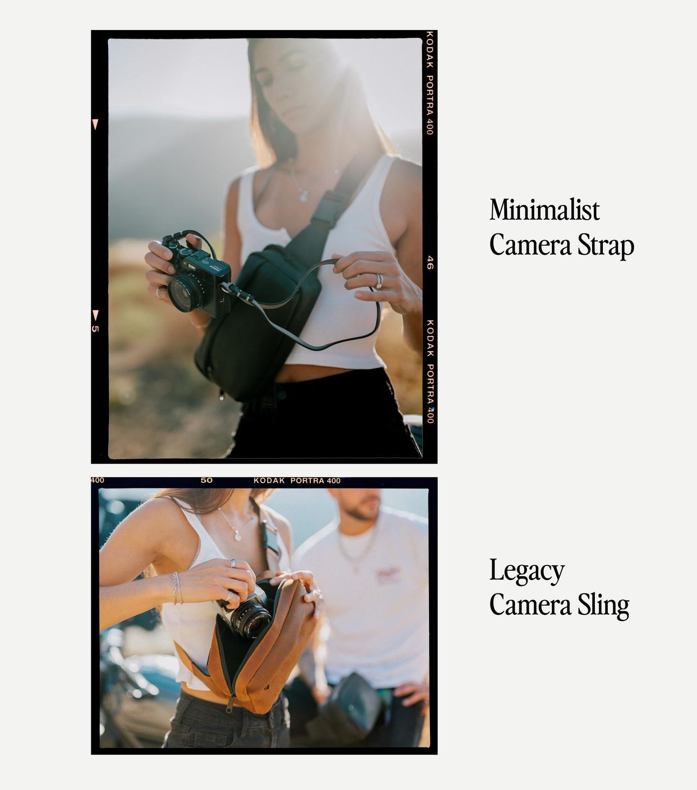 Evergreen 本革ミニマリスト ネックショルダー スリムカメラストラップ