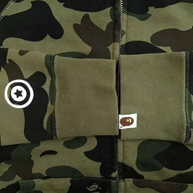1st camo green シャーク パーカー Sサイズ shark full zip hoodie a