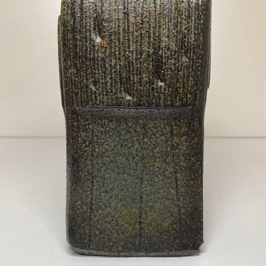 加藤釥　蒼釉花入　共箱　高さ28cm 東H5-0730①タトチ 加藤釥 蒼釉花入 共箱 高さ28cm 東H5-0730①タトチ - メルカリ