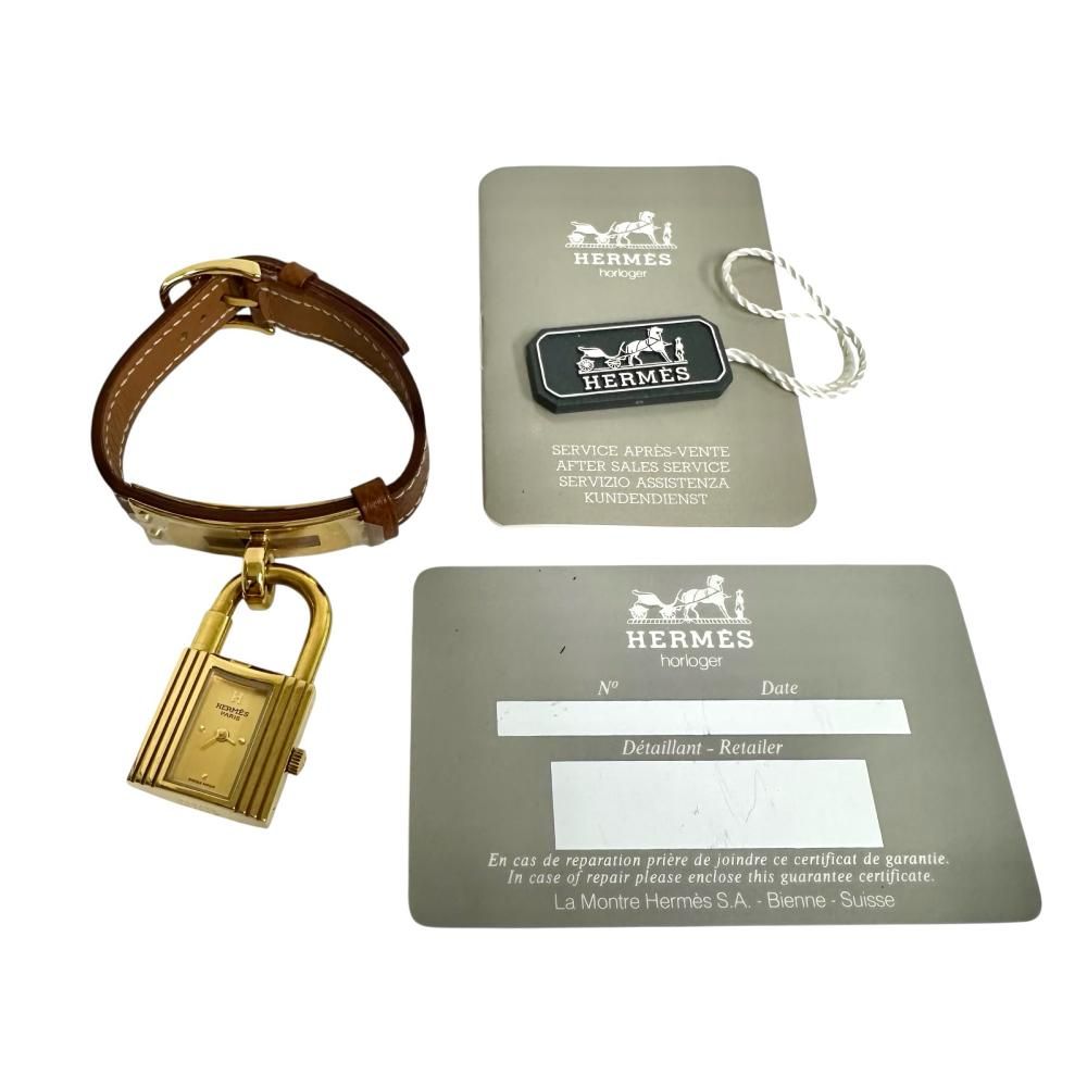 HERMES/エルメス】ケリーウォッチ 600479 腕時計 GP/レザー クオーツ  