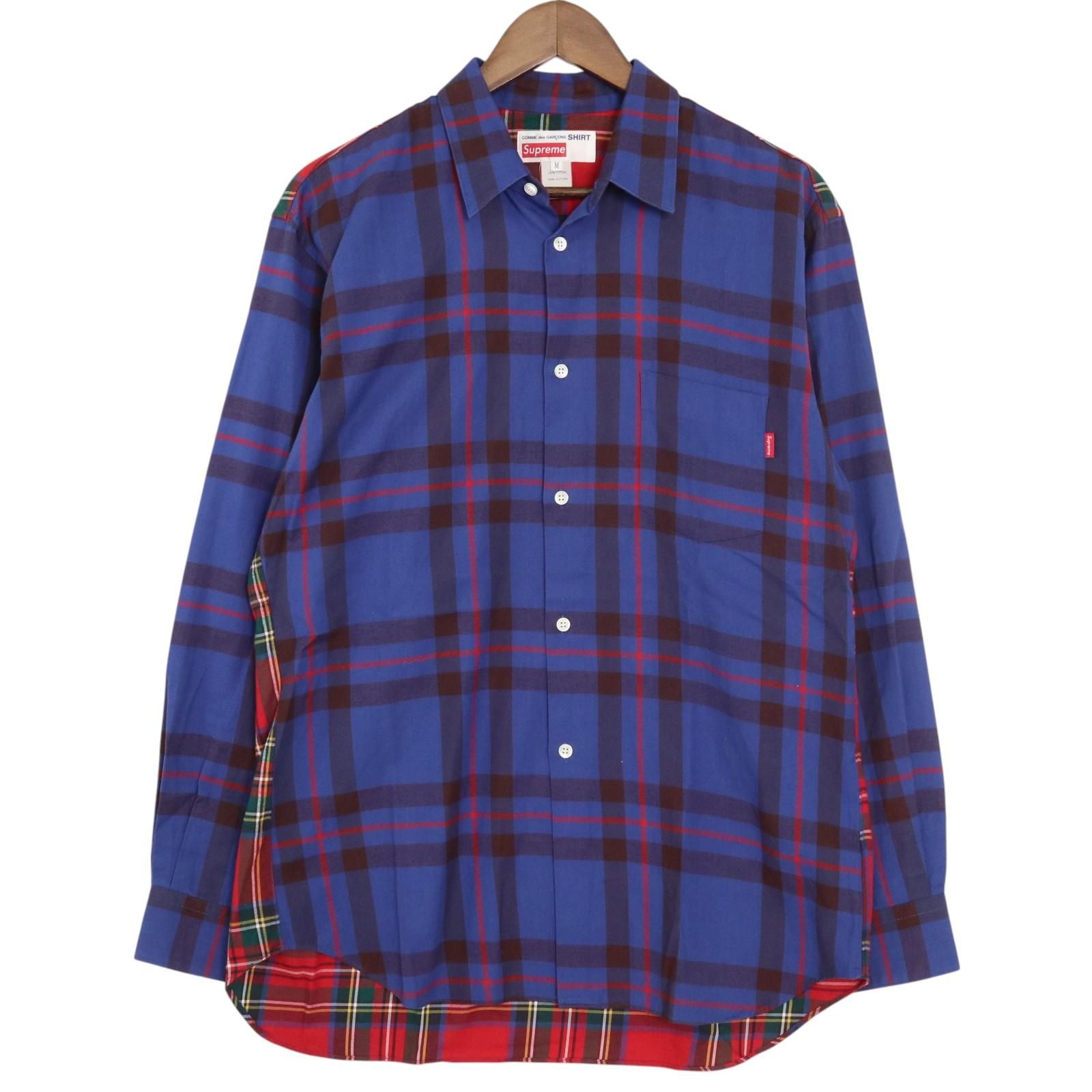 Supreme×COMME des GARCONS SHIRT|シュプリーム×コムデギャルソンシャツ 15AW チェック柄 切替シャツ 長袖シャツ RM818-008 214