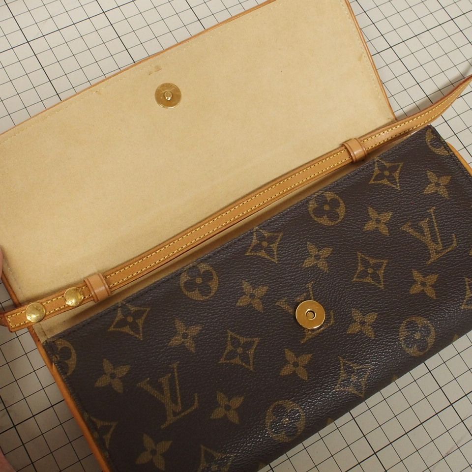 m001 F(60) ルイヴィトン ポシェットツインGM モノグラム ショルダーバッグ ポーチ M51852 FL1010 Louis Vuitton  斜め掛けカバン クロスボディ