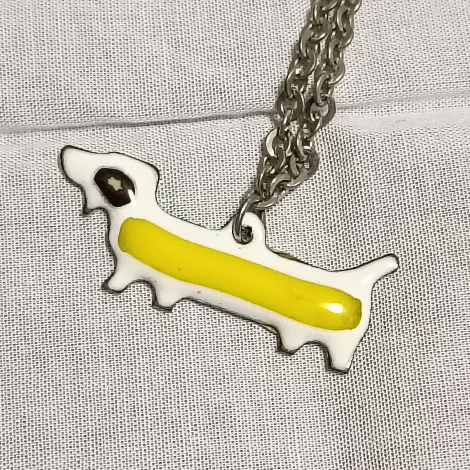 イタリア製 ダックスフント ペンダント ネックレス キーホルダー 