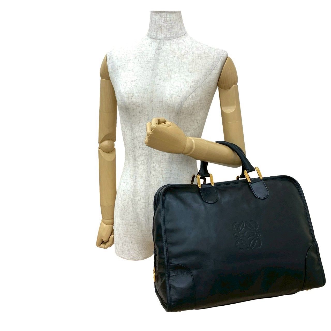 希少 ロエベ アマソナ アナグラム ナッパレザー ボストンバッグ 大容量 希少 ロエベ アマソナ アナグラム ナッパレザー ボストンバッグ