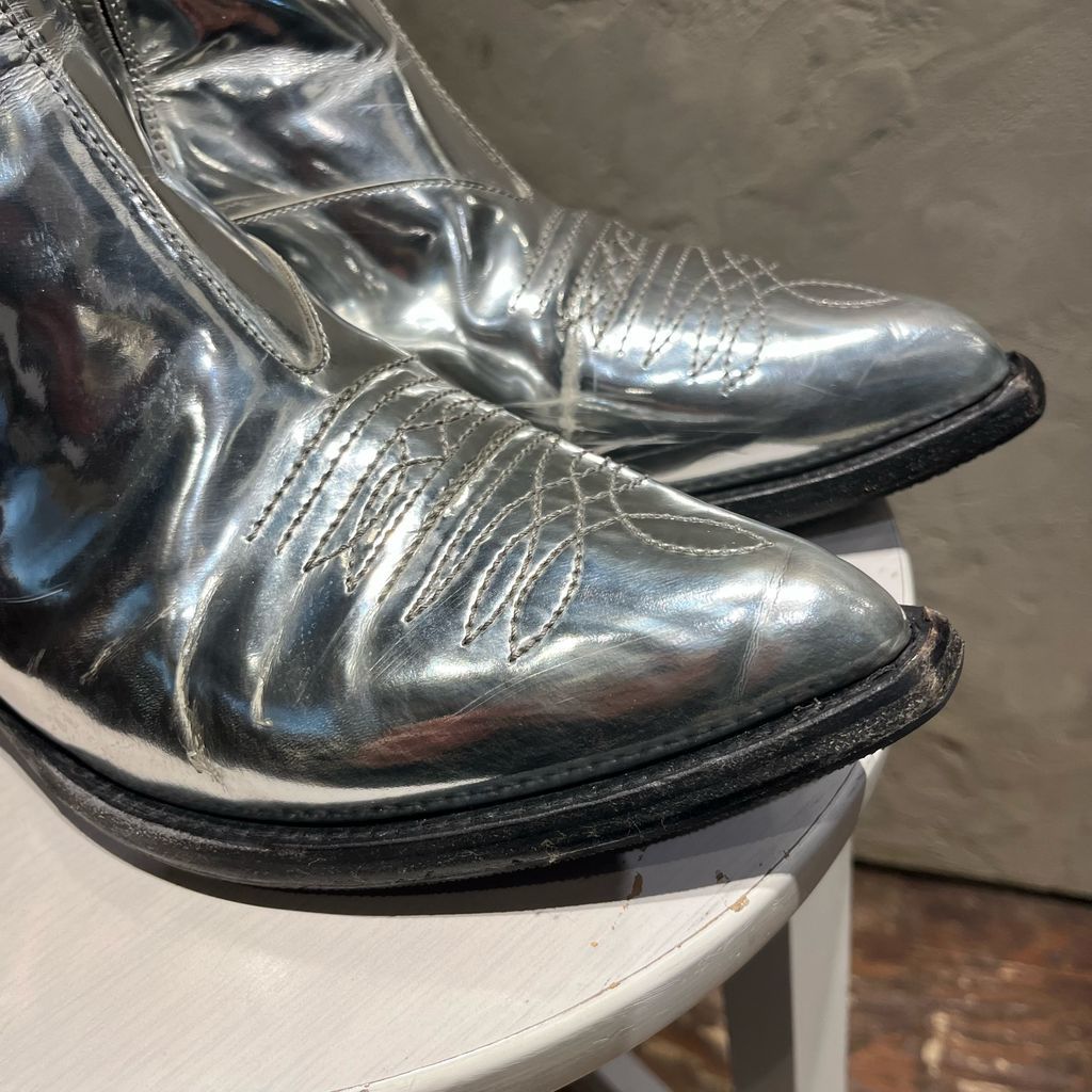 CELINE セリーヌ Western Boots ブーツ シルバー size:41 【代官山A06