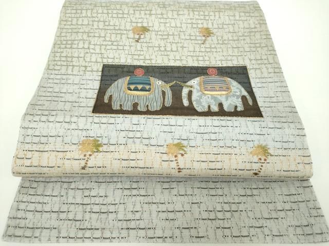 平和屋着物 つけ帯 象 ゾウ 金彩 正絹 DAAX4238ps