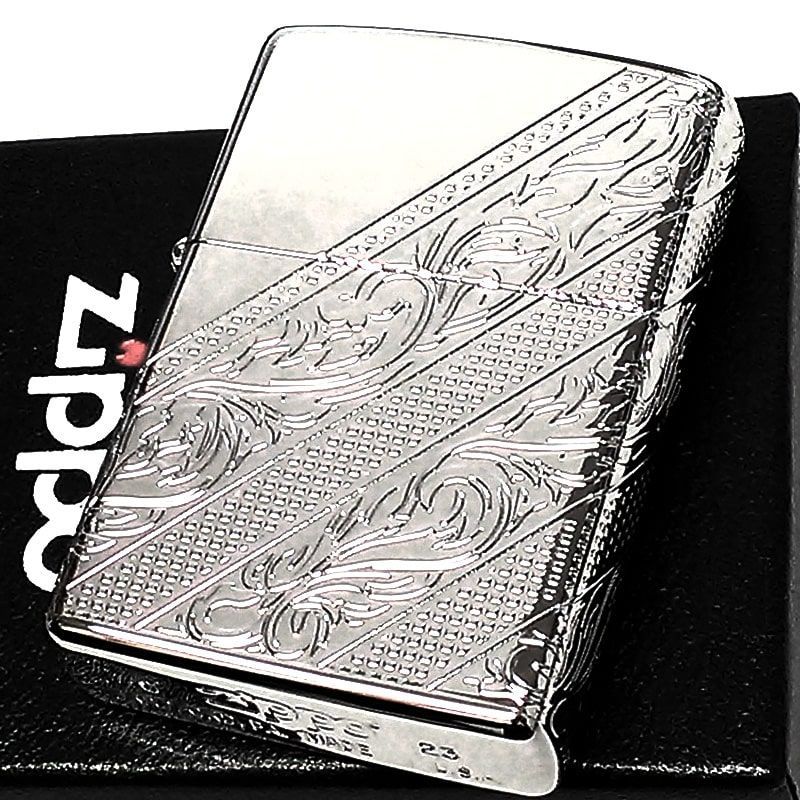 値下げ中 限定(200個)彫刻ZIPPO 4面アラベスク シルバーゴールド