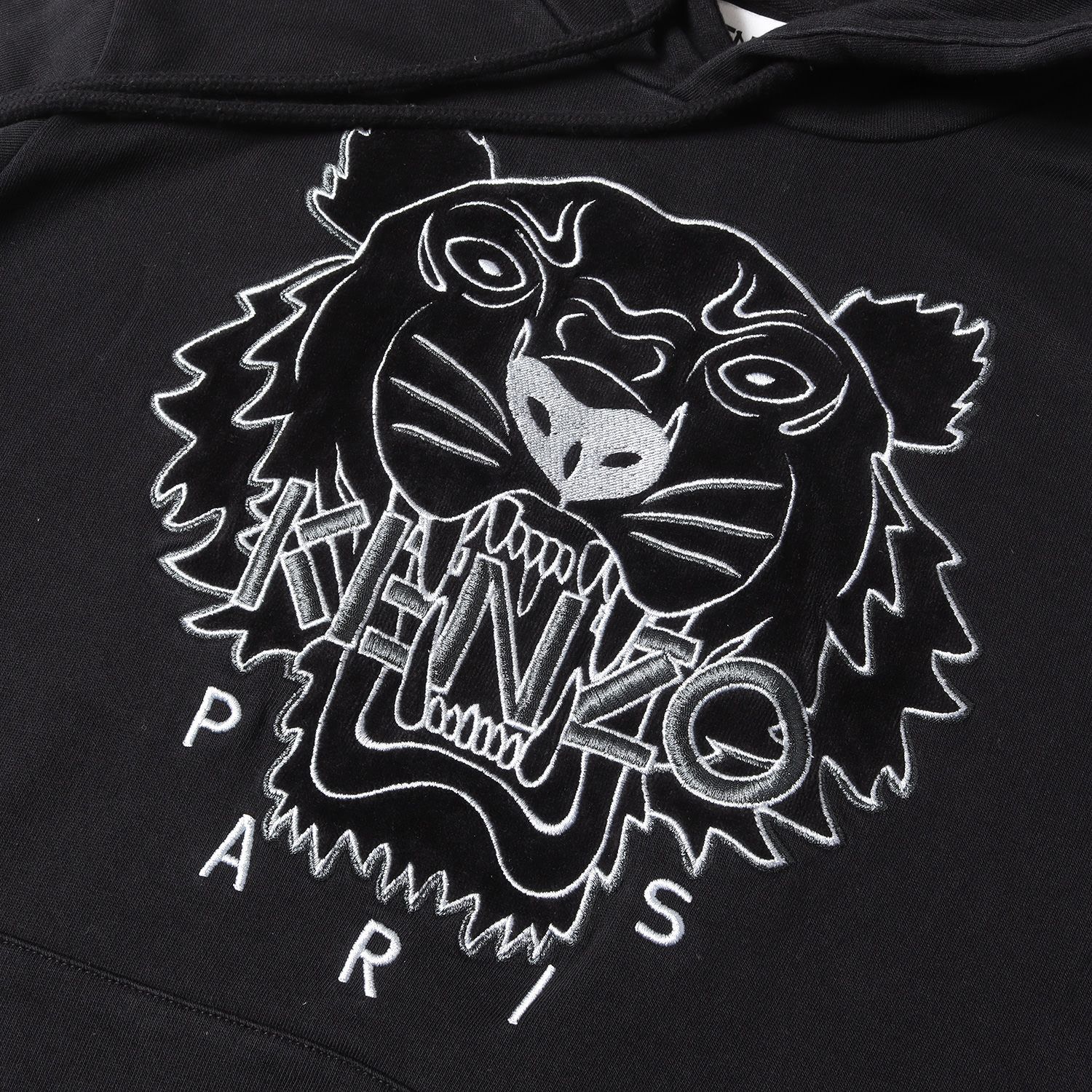 KENZO ケンゾー パーカー ブラック 黒 サイズ:M | ベルベット タイガー 