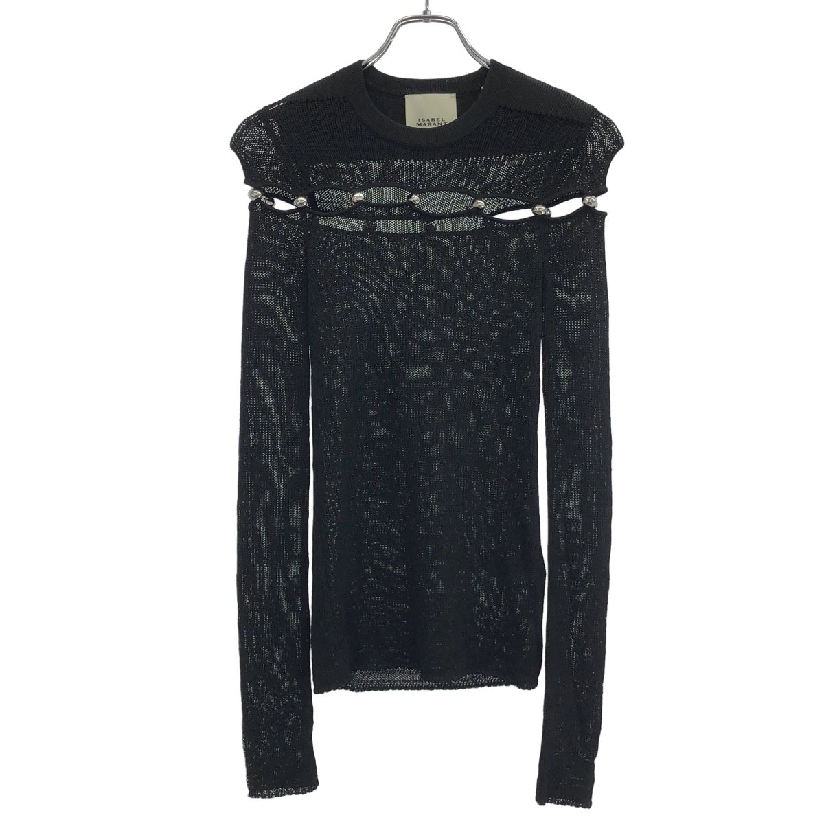 ISABEL MARANT イザベルマラン 25SS Elsie Sweater デザインニットセーター PU0669FA-C2L01I ブラック 38