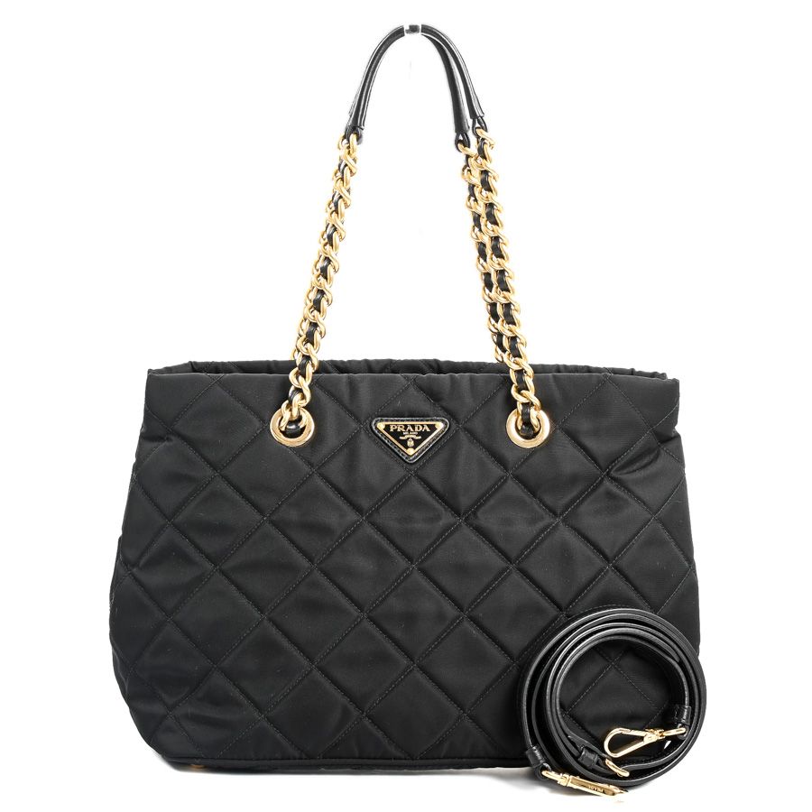 PRADA プラダ 1BG740 2WAY トートバッグ【ランク：A】 PRADA】プラダ『ナイロン 2WAYチェーントートバッグ』1BG740
