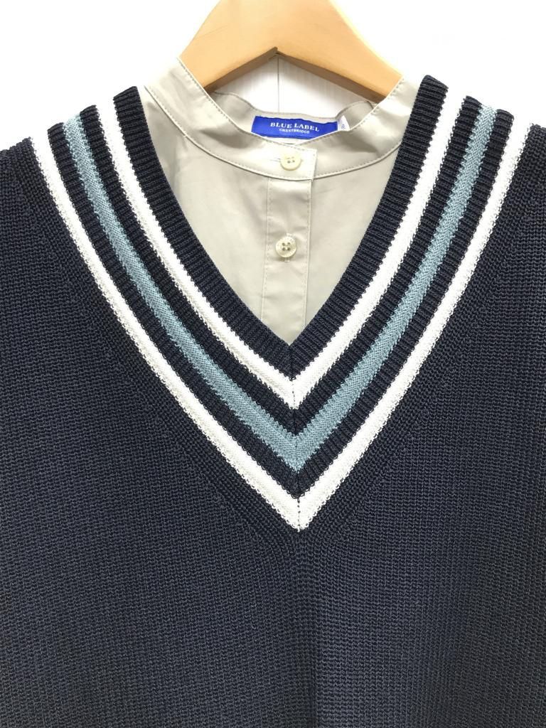 BLUE LABEL CRESTBRIDGE ブルーレーベルクレストブリッジ ワンピース ベスト シャツワンピ コンビワンピ み 38 973713