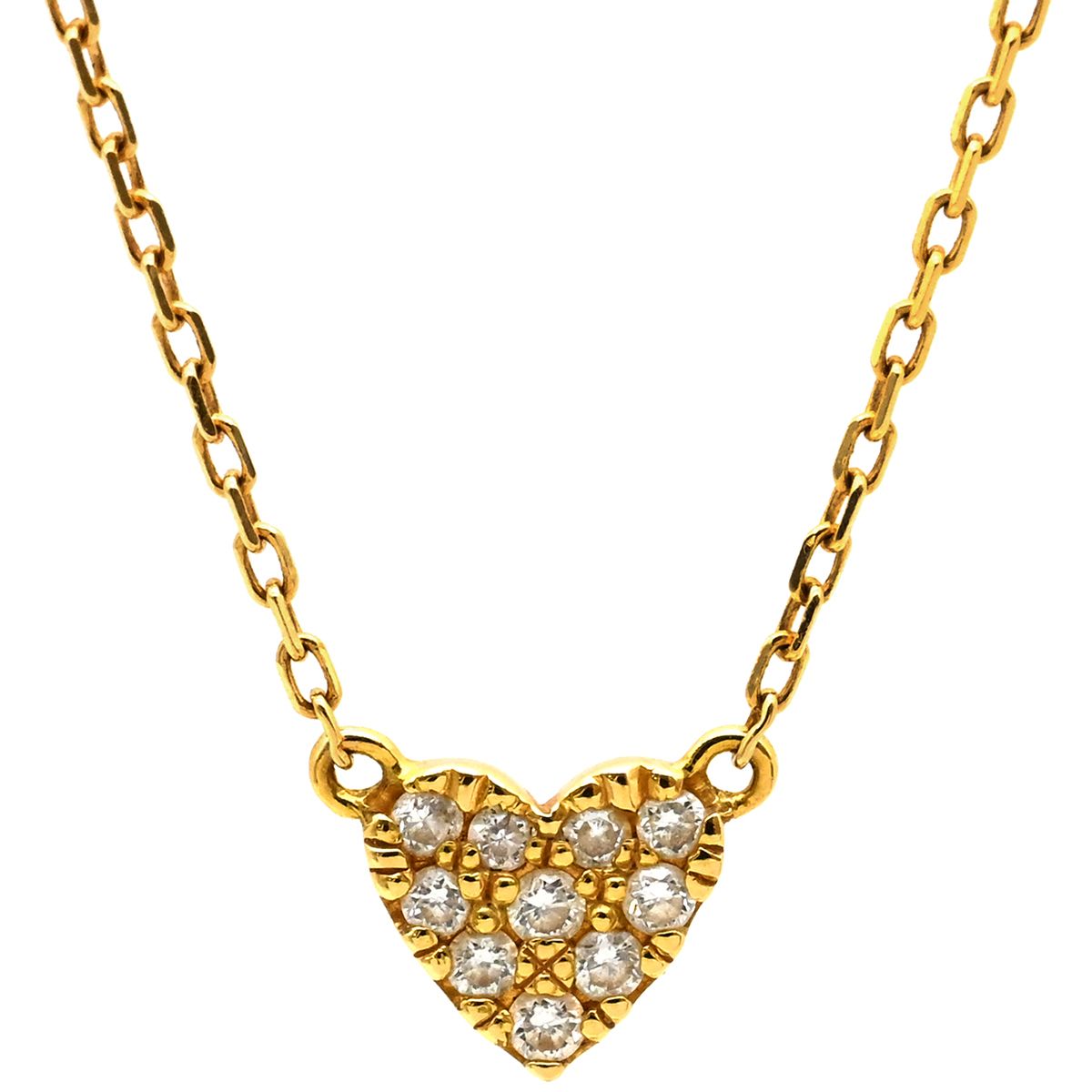 AHKAHハート✖️バタフライ18Ｋネックレス AHKAH アーカー バタフライパヴェ ネックレス K18YG パヴェ