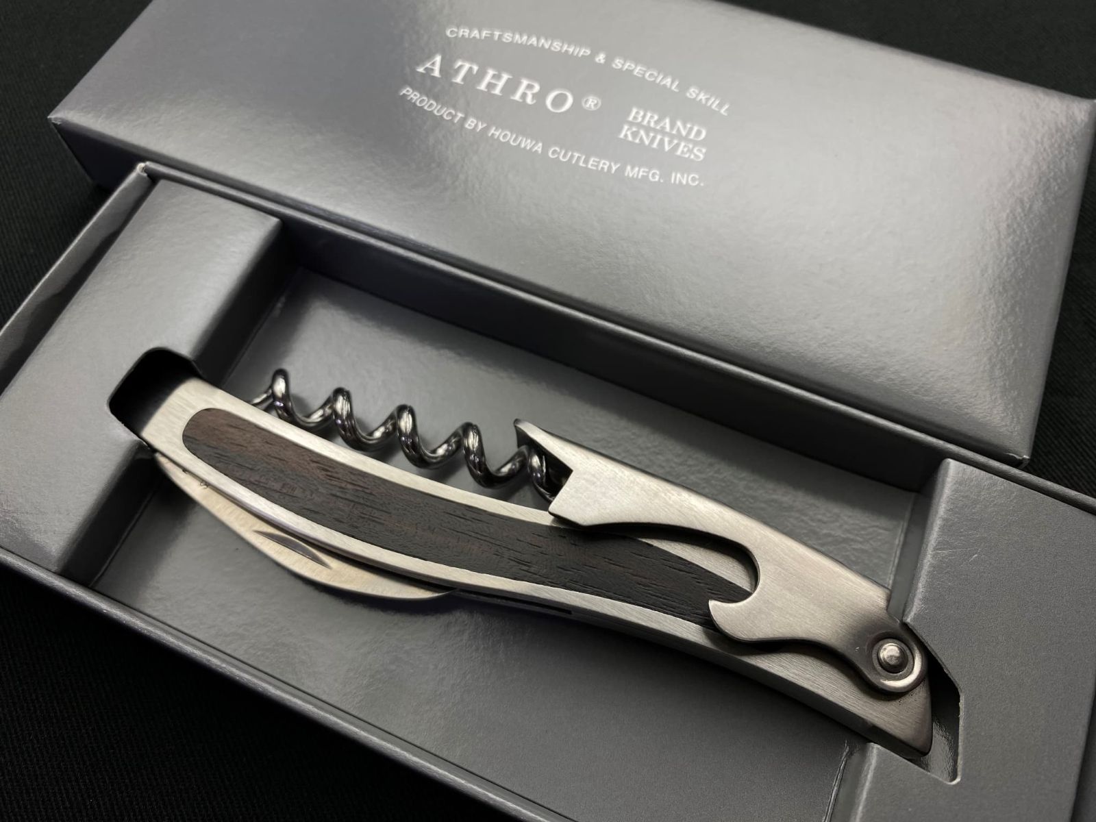 ATHRO アスロ ソムリエナイフ ステンレス コクタン ST-EW-75 ワインオープナー