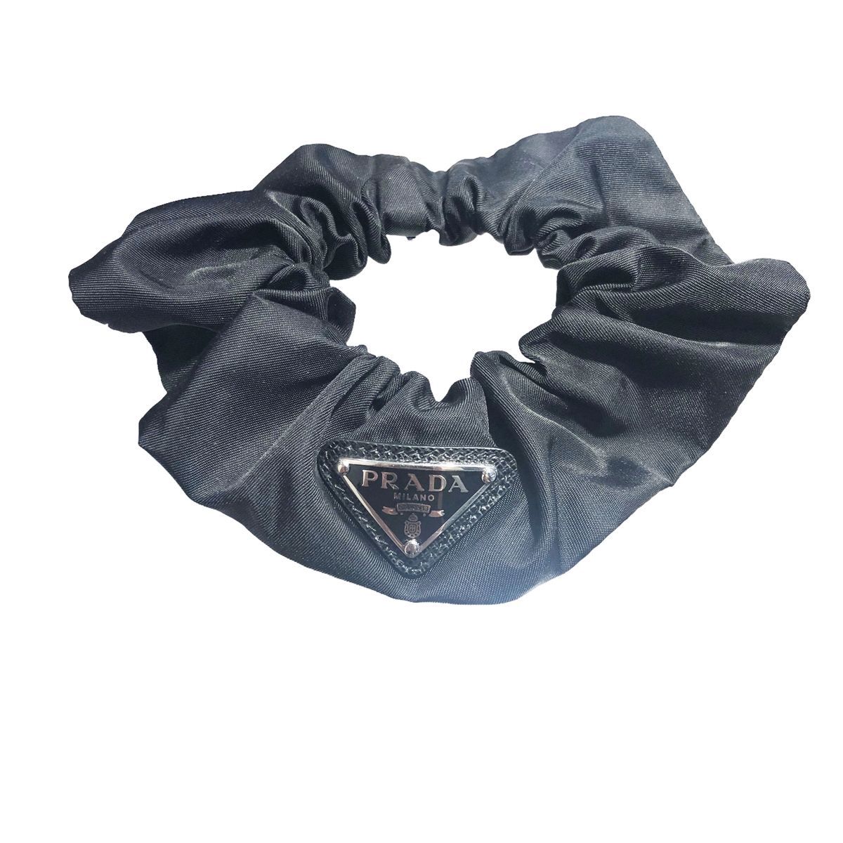 中古】 PRADA プラダ シュシュ 1IF015 テスート トライアングルロゴ  