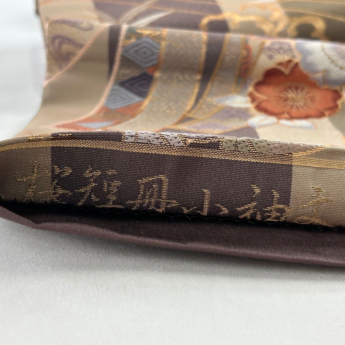 【最終値下げ!!】13y37★薔薇文 袋帯 六通 小桜 ガーベラ★美品 豪華刺繍薔薇袋帯