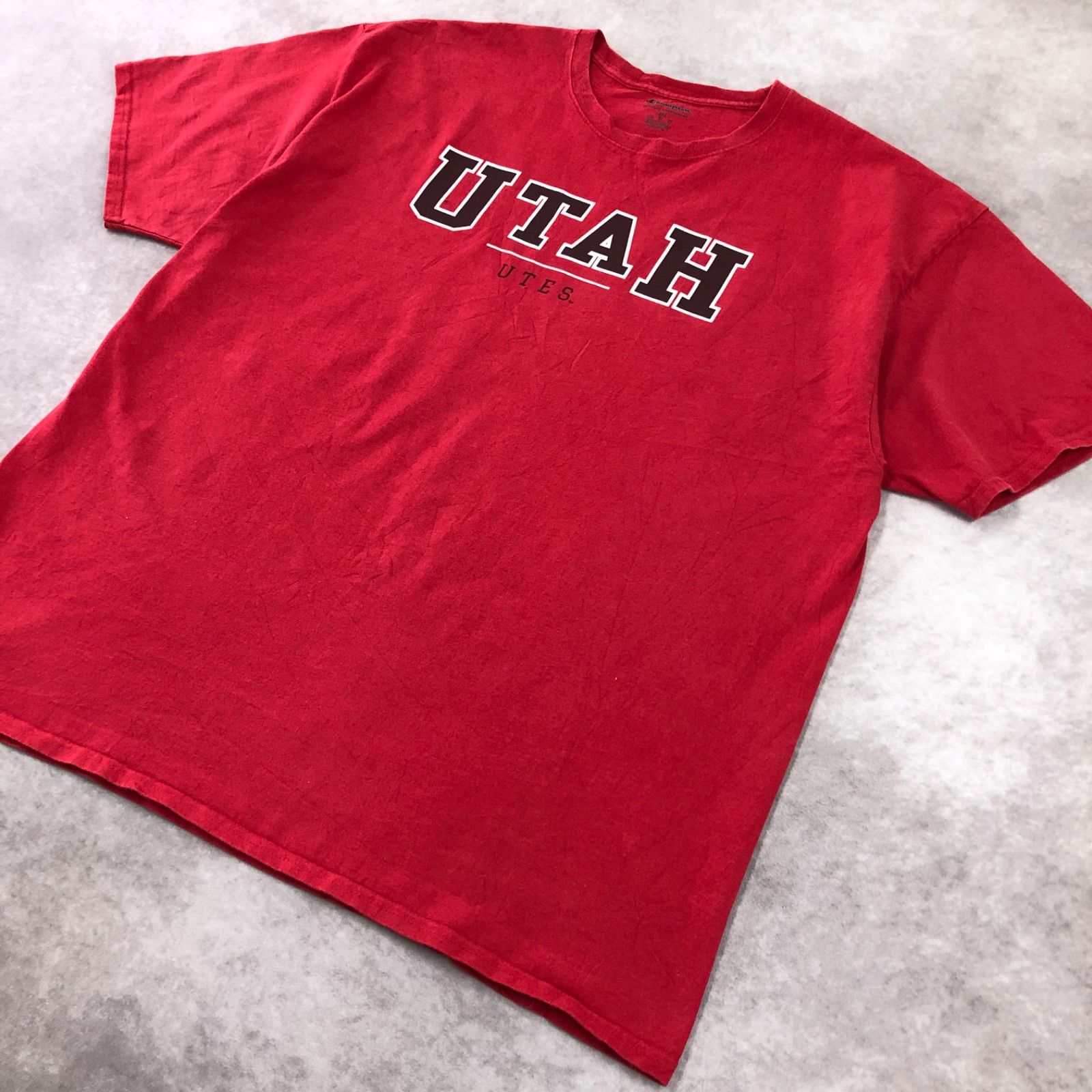 Champion チャンピオン Tシャツ 半袖 古着 USED Vintage ヴィンテージ アメカジ プリント ワッペン UTAH UTES ユタ・ユーツ・フットボール スポーツ チームロゴ