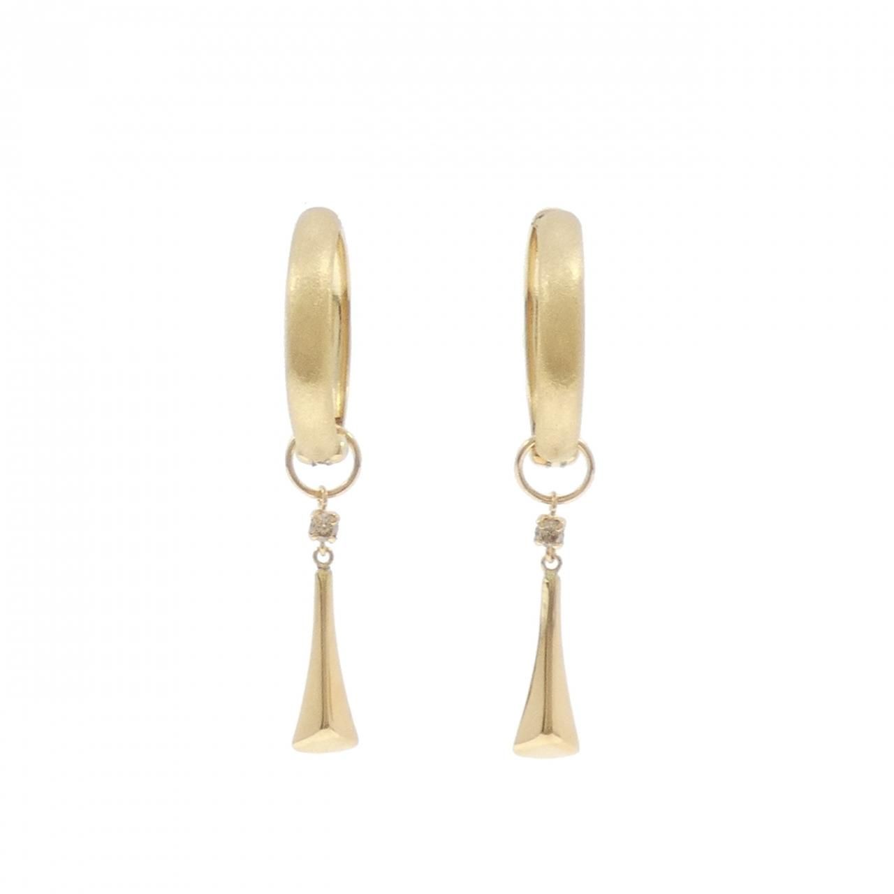 K18YG 2WAY ダイヤモンド イヤリング 0.06CT