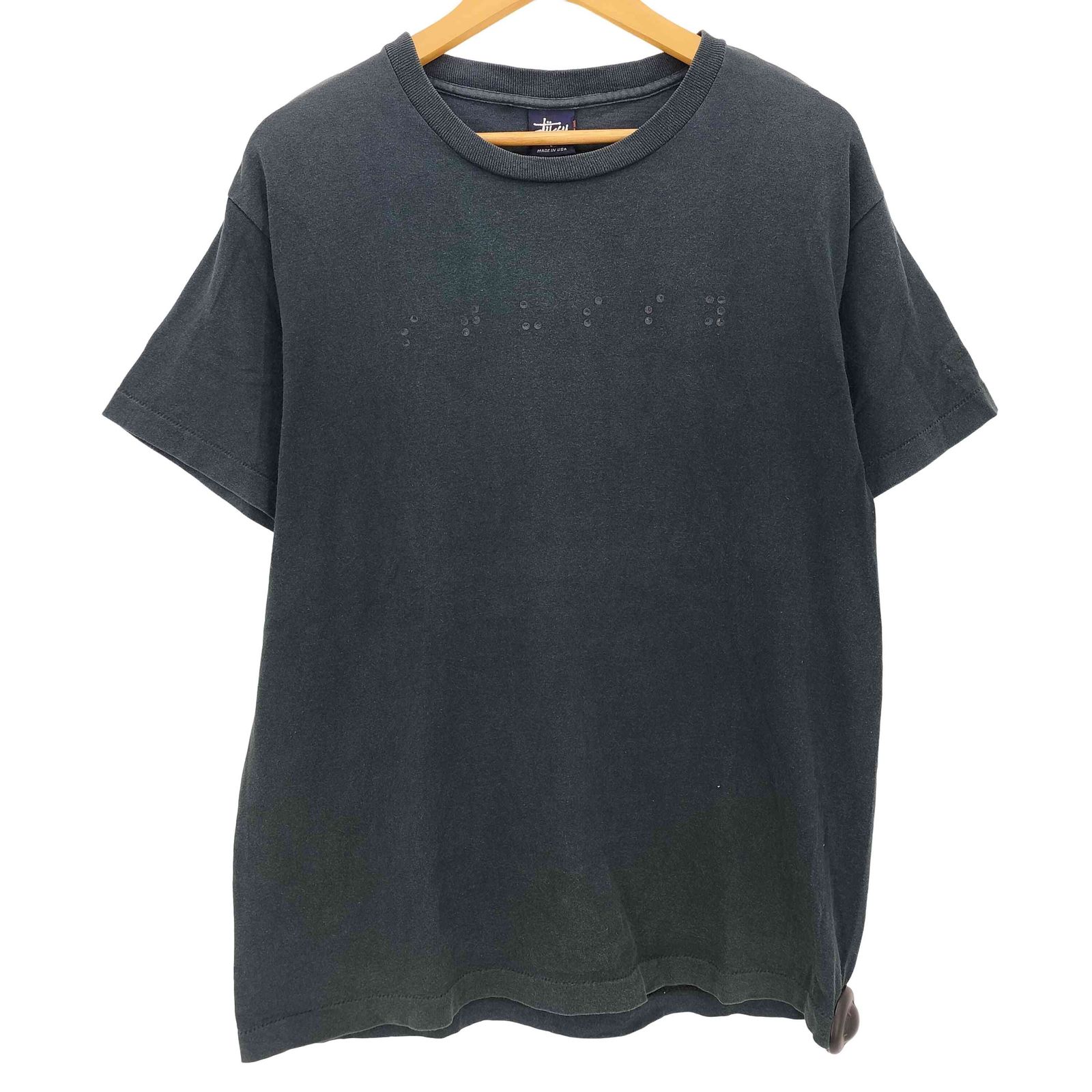 ステューシー Stussy 90-00S USA製 Braille Logo Tshirt 点字ロゴ T 