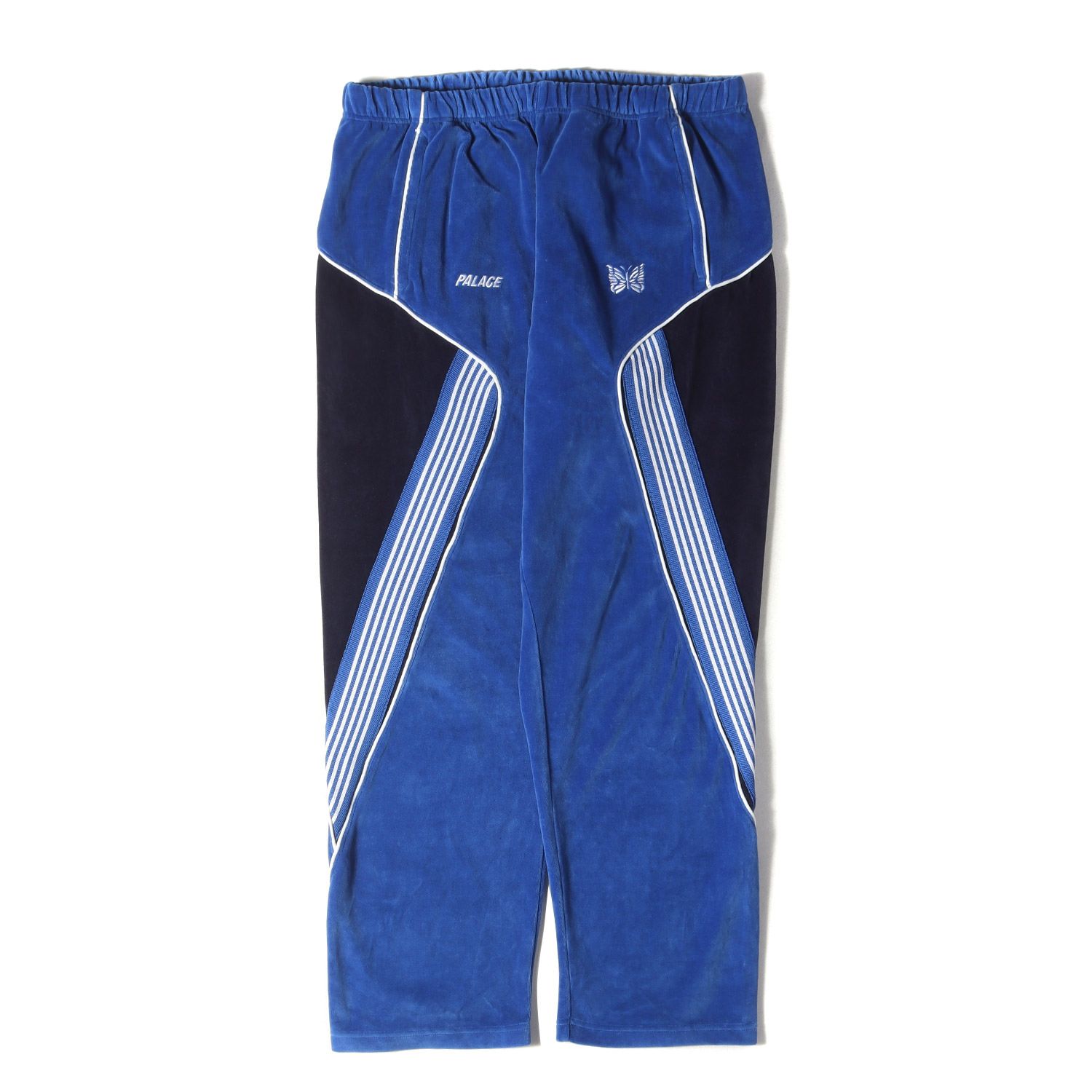 【美品】PALACE パレス パンツ ブルー ブラック サイズ:XL / 24AW NEEDLES ベロアジャージ トラックパンツ (Track Jogger) / ボトムス ズボン / コラボ【メンズ】