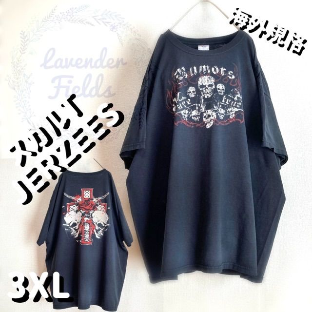 スカルTシャツ両面プリントビッグ大きいサイズb系タトゥーtattoo3XL