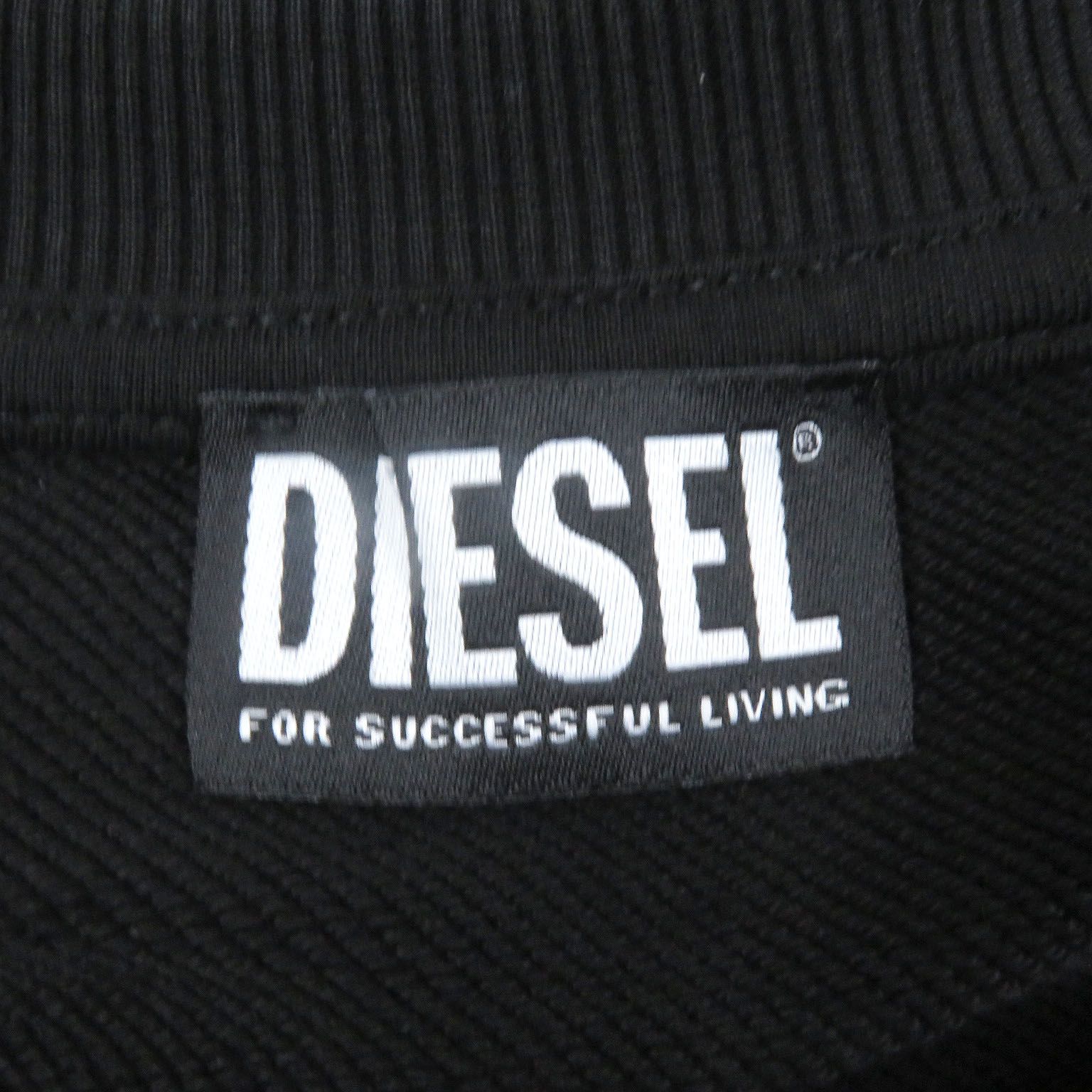 未使用 ディーゼル プリント スエット 黒 ブラック S-GIRK-S1 S ドンドン見直し】美品□DIESEL ディーゼル S-GINN LOGO コットン