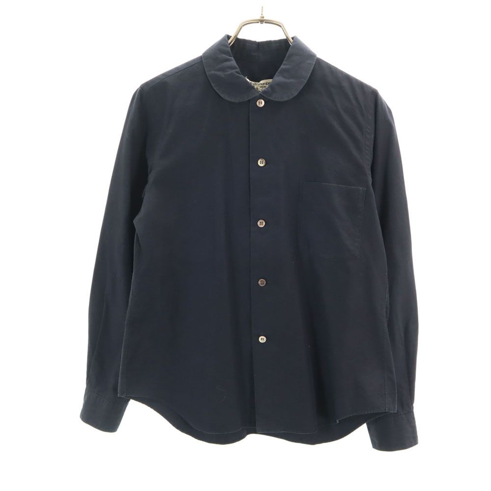 robe de chambre ローブドシャンブル 1997年 90s オールド 日本製 長袖 丸襟 コットンシャツ S ネイビー COMME des GARCONS レディース 古着 中古 robe de chambre ローブドシャンブル 1997年 90s オールド 日本