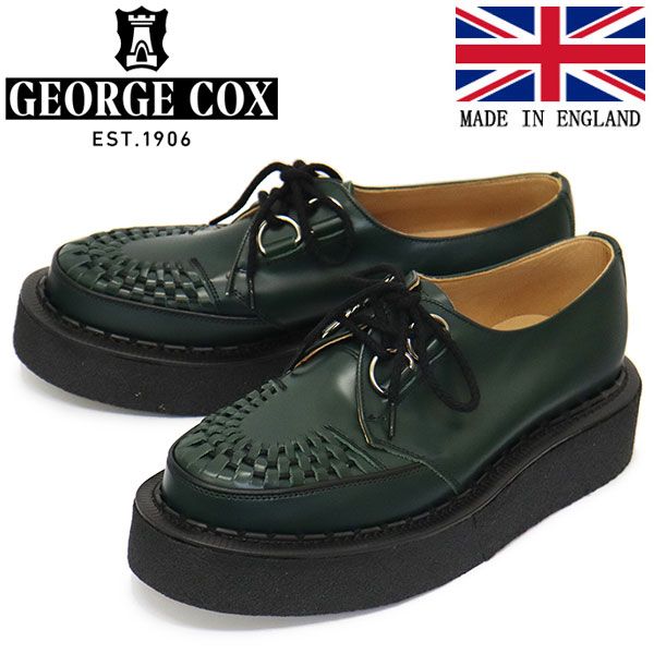 GEORGE COX (ジョージコックス) SKIPTON 3588 VI ラバーソール レザーシューズ 242 GREEN gc UK7.5-約26.5cm