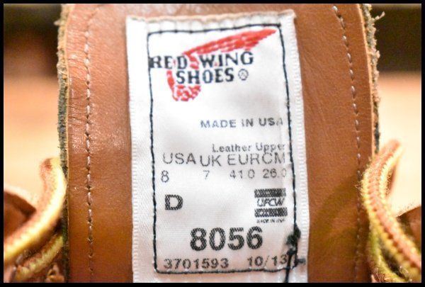 8D 良品 13年】レッドウィング 8056 スエード オックスフォード