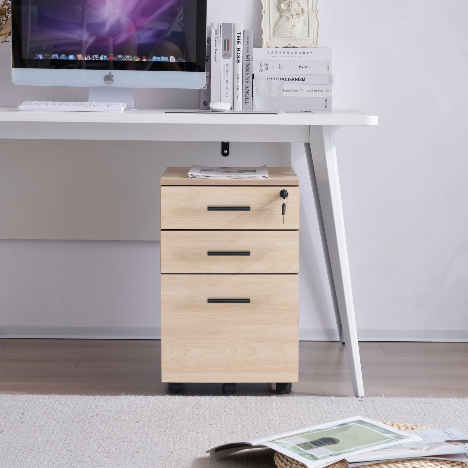 キャスター付き 脇机