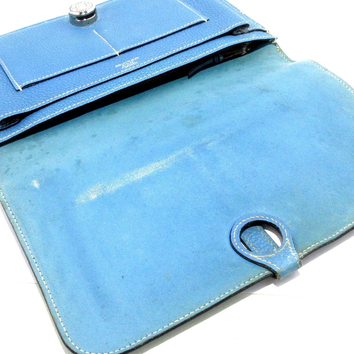 HERMES(エルメス) 長財布 ドゴンGM ブルージーン シルバー金具  