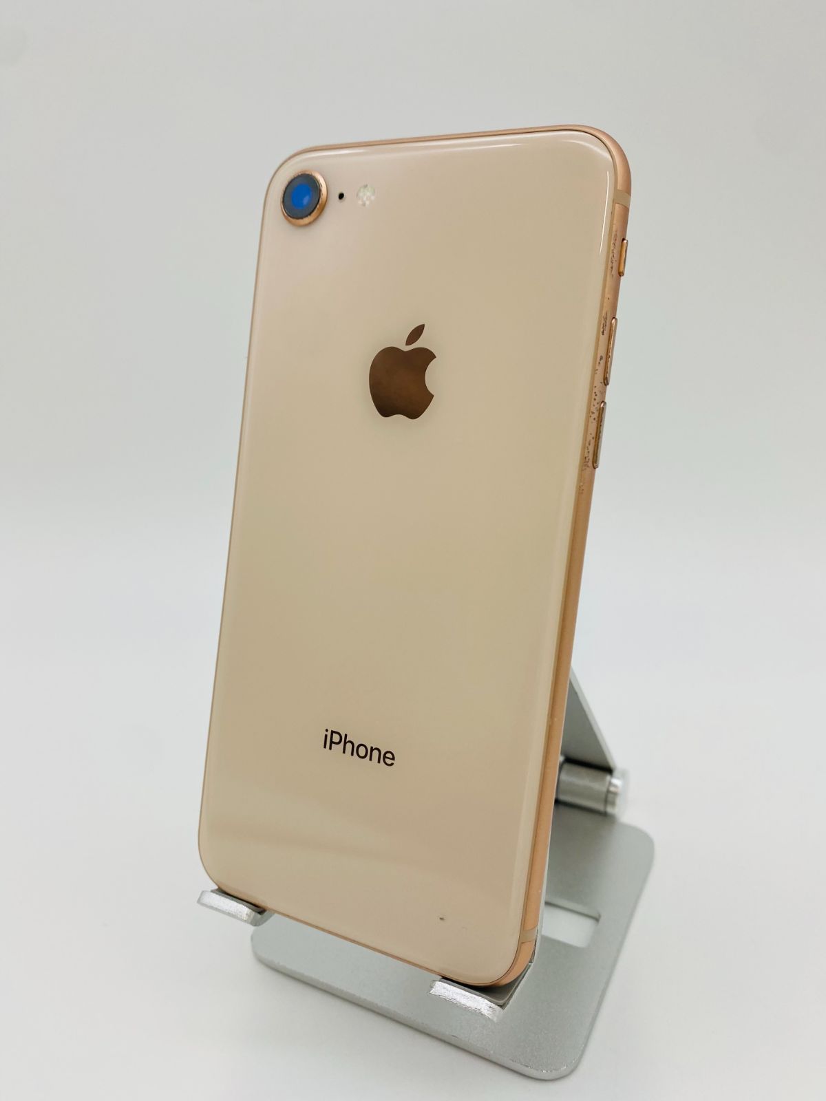 133☆美品☆iPhone8 64GBゴールド/シムフリー/大容量新品バッテリー-