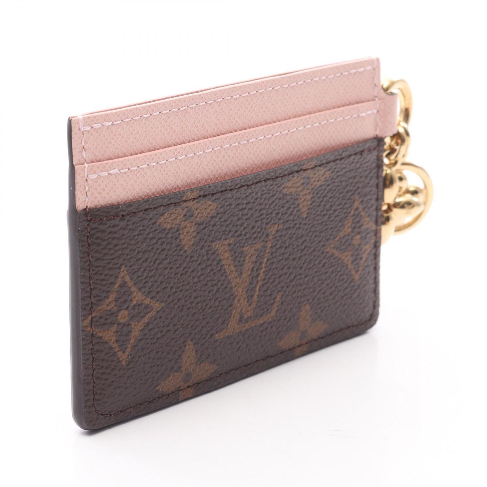 ルイ ヴィトン LOUIS VUITTON カードケース ポルトカルト LVチャーム モノグラム M82739 ローズバレリーヌ レザー ポルト カルト LV チャーム レディース Used A