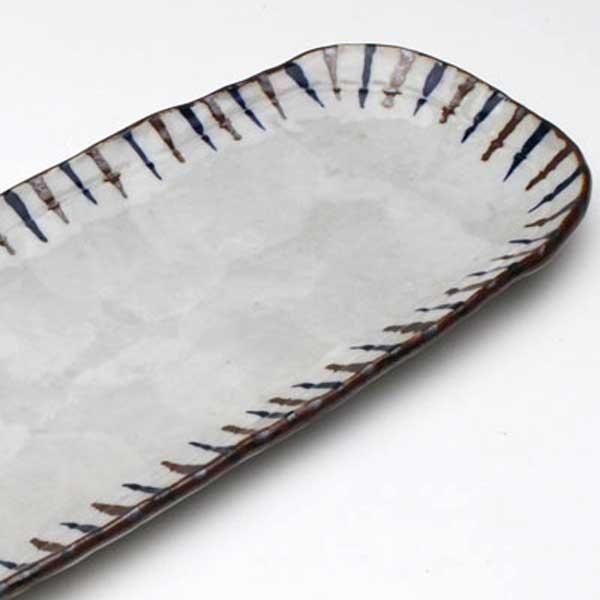 3Pセット）瀬戸焼 秋御膳 長皿／二色十草 ※陶器,個性的,和食器