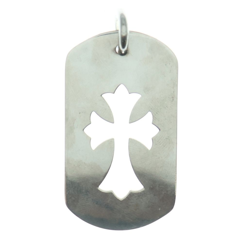 CHROME HEARTS クロムハーツ D TAG LRG CO CRS カットアウトクロスドッグタグ ラージ ペンダントトップ シルバー BCA239