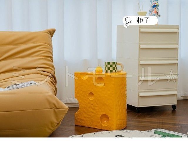 サイドテーブル おしゃれ 北欧 チーズチーズ テーブル ベッドサイドテーブル PVC製 トレーテーブル 簡易テーブル 小型 ミニテーブル MARWIL-DEMENAGEMENTS_CH