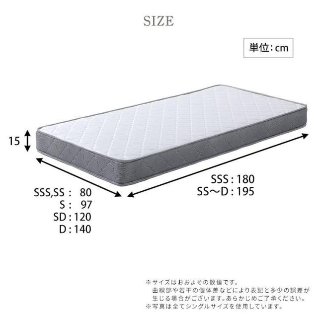 ボンネルコイルマットレスセミシングルショートサイズ