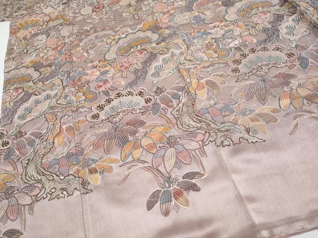 平和屋本店□極上 山岡古都・古都染人 染織美術品 薬墨染 天目織 お召