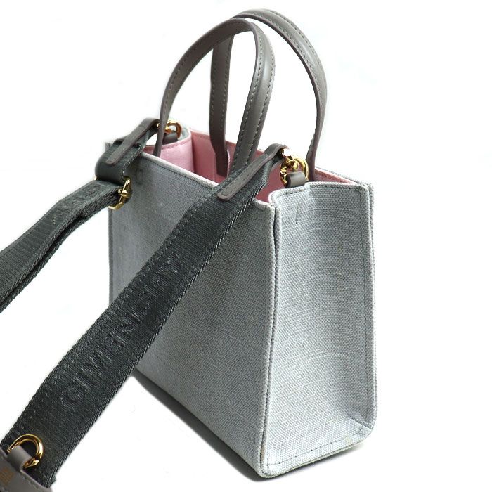 GIVENCHY ジバンシィ ハンドバッグ キャンバス ロゴ ミニ G ストーン 