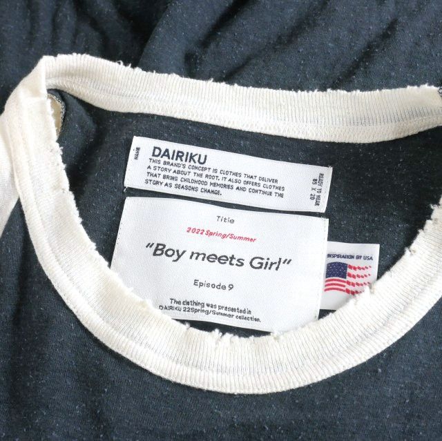 DAIRIKU nosleeve tee 22ss BOY meets GIRL トップス DAIRIKU nosleeve