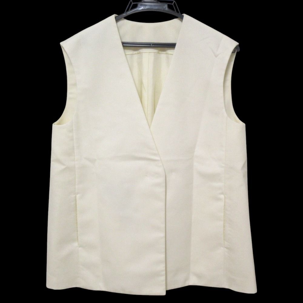 Drawer - 美品 24SS DRAWER ドゥロワー ウールモヘア サキソニージレ Vネック ベスト 6521-234-1216 サイズ36 オフホワイト レディース 古着 中古 USED 美品 24SS DRAWER ドゥロワー ウールモヘア サキソニージレ Vネック