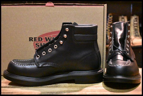 【8E 箱付 未使用 23年】レッドウィング 8133 スーパーソール ブラッククローム 黒 モックトゥ 編み上げ ブーツ redwing HOPESMORE【EP620】