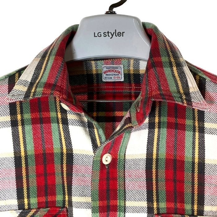 ☆WAREHOUSE ウエアハウス ネルシャツ レッド sizeM - メルカリ